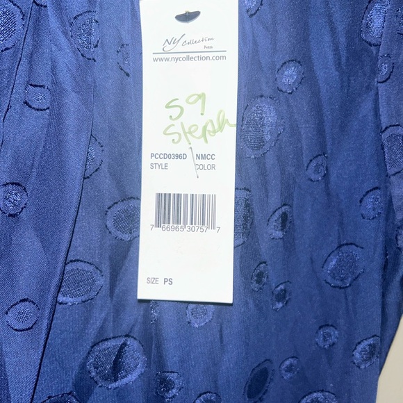 NWT Elegant Navy Blue Dress with Polka Dots size petite small - Picture 4 of 10